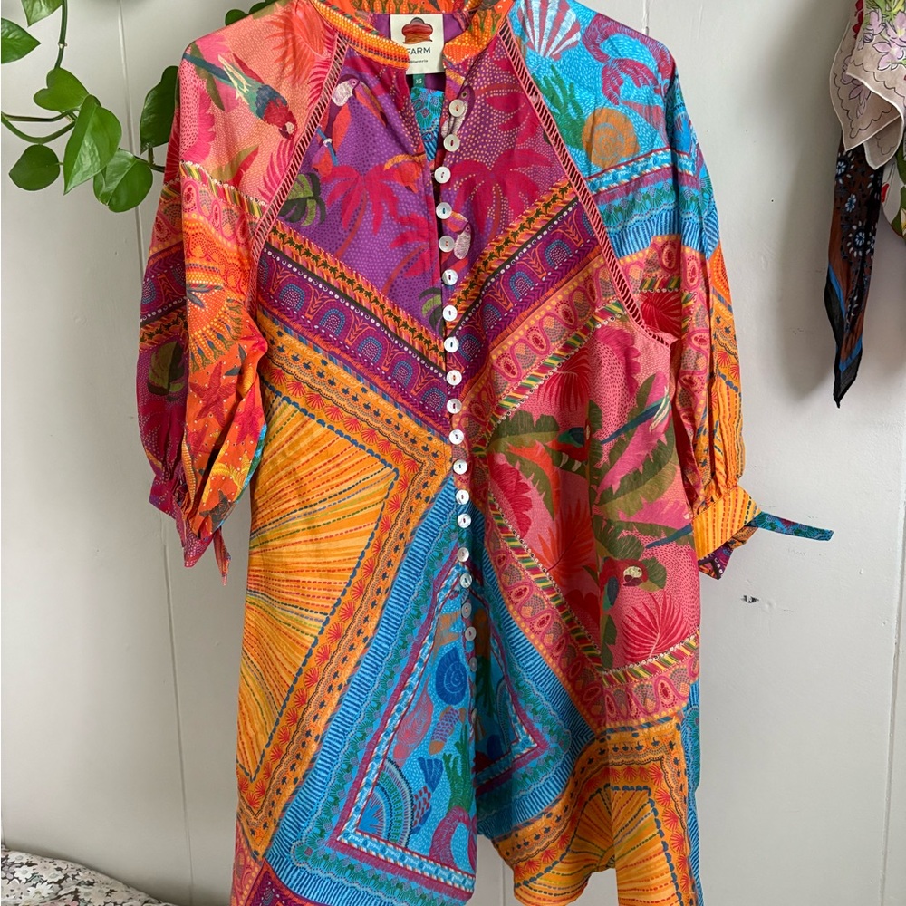 Farm Rio button down mini dress